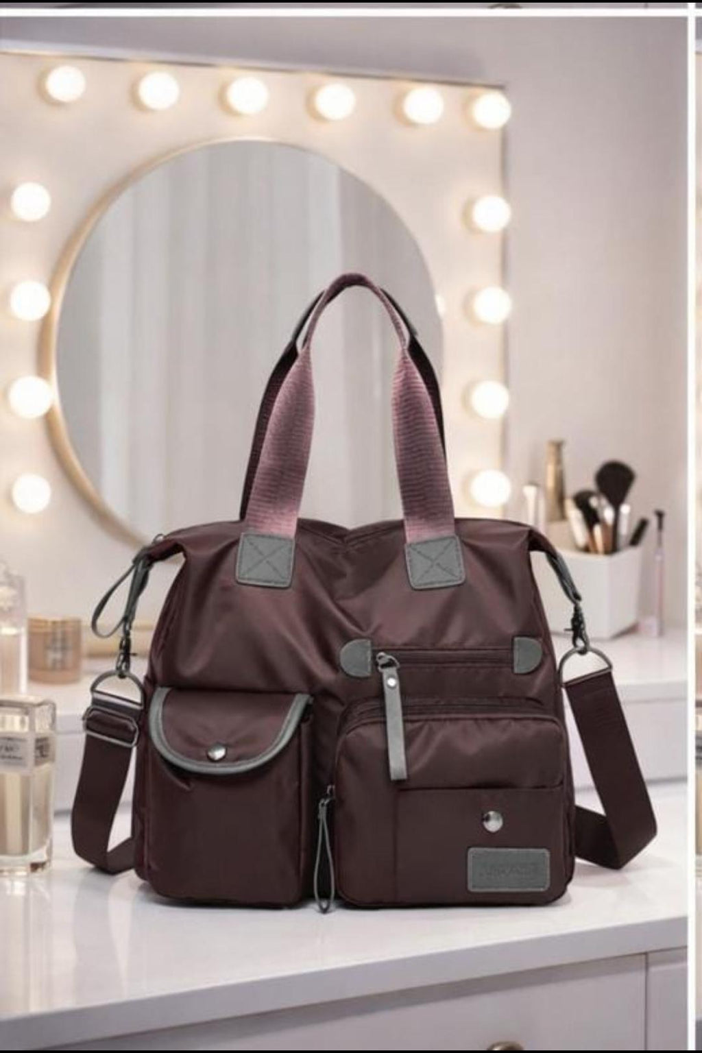 Large Capacity Multifunctional Travel Handbag and Parent Bag with Detachable Strap