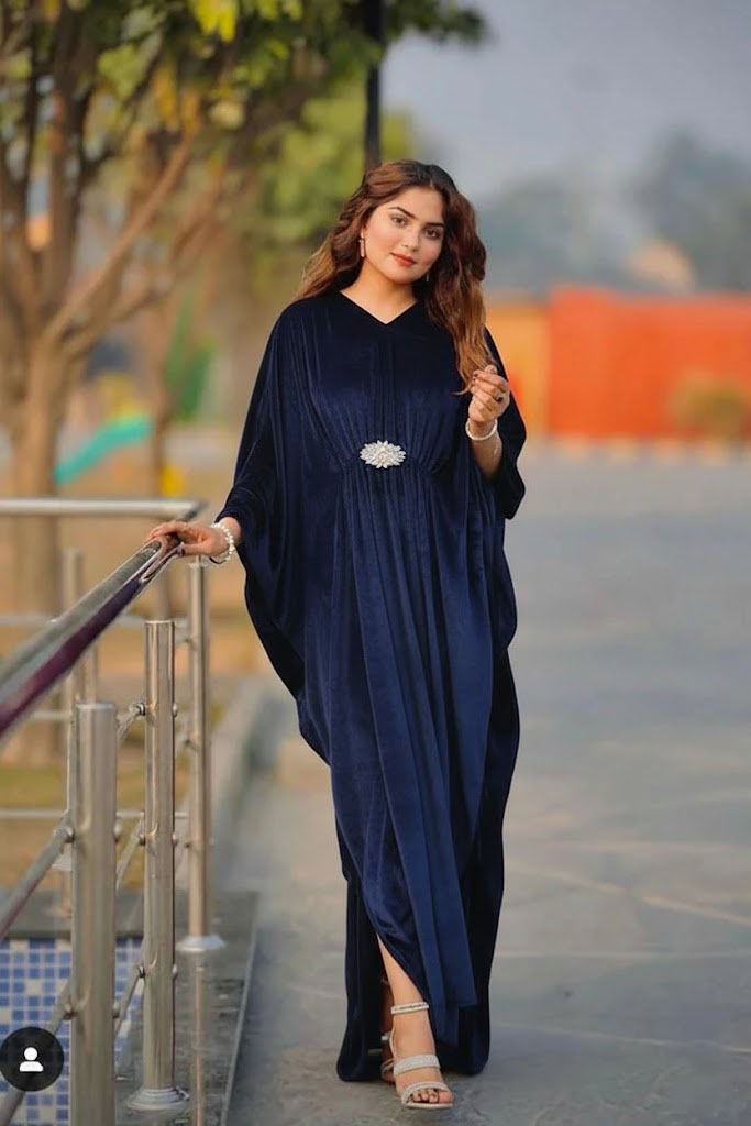 Velvet Kaftan Dress for Women - Premium Winter Party Wear Kaftan (9 Colors)