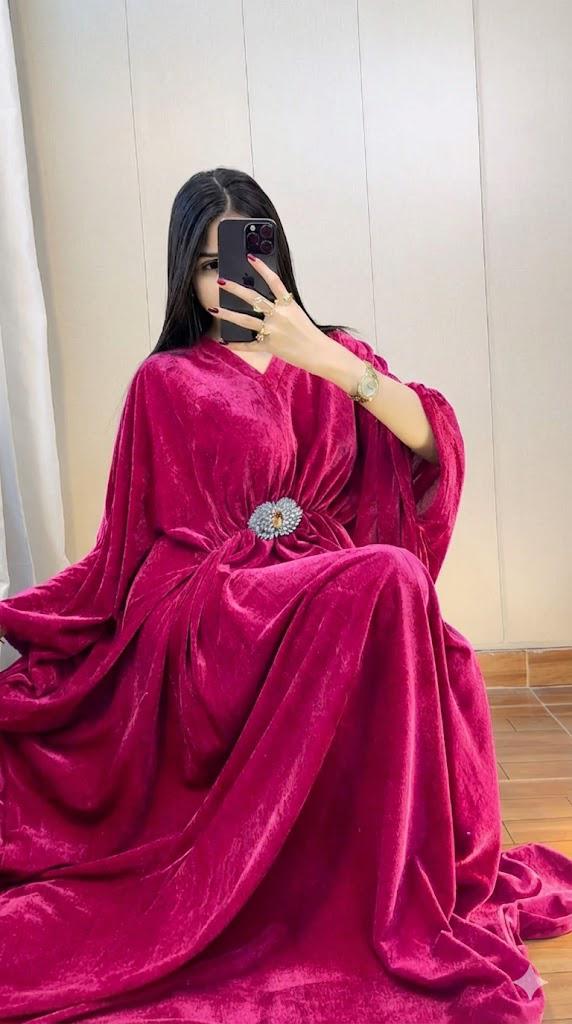 Velvet Kaftan Dress for Women - Premium Winter Party Wear Kaftan (9 Colors)