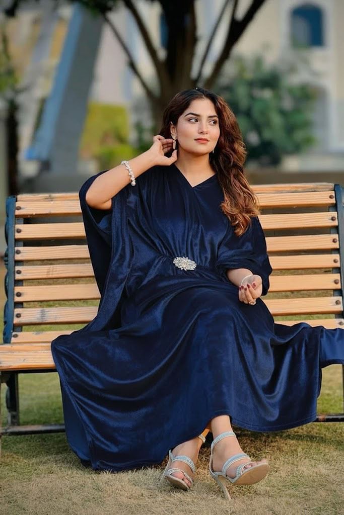 Velvet Kaftan Dress for Women - Premium Winter Party Wear Kaftan (9 Colors)