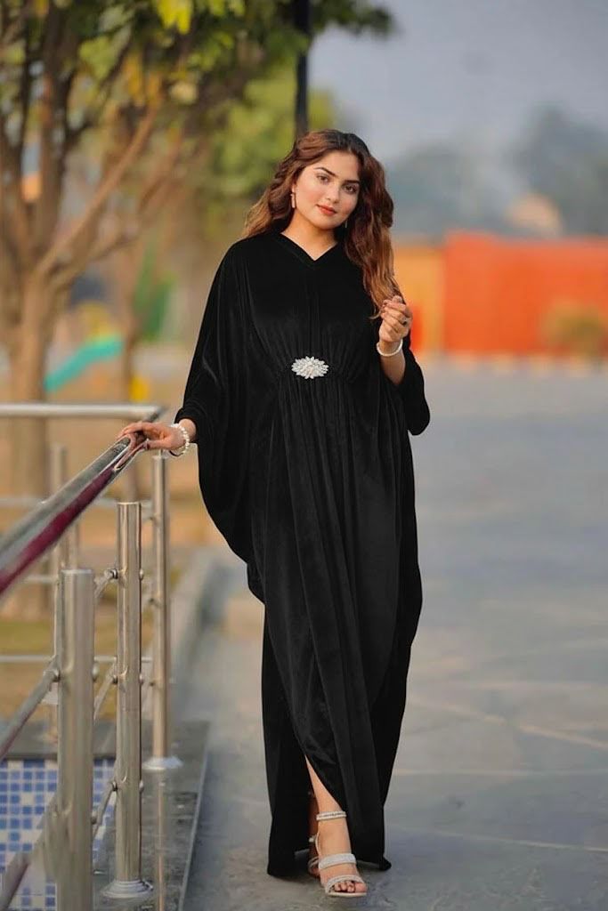 Velvet Kaftan Dress for Women - Premium Winter Party Wear Kaftan (9 Colors)