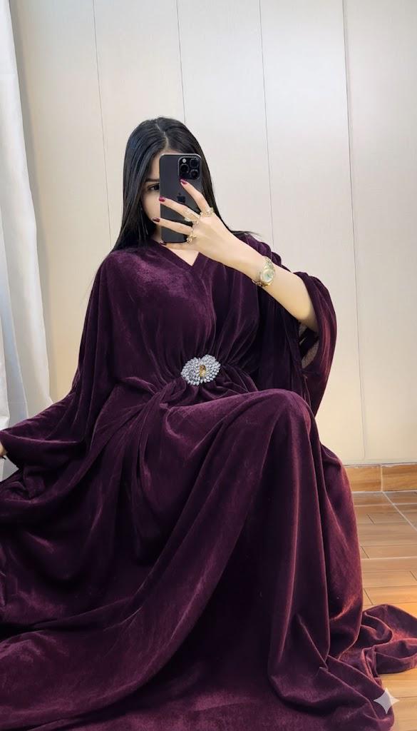 Velvet Kaftan Dress for Women - Premium Winter Party Wear Kaftan (9 Colors)