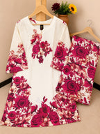 2-Piece Premium Bana Dora Lawn Suit - Digital Print Shirt and Flapper