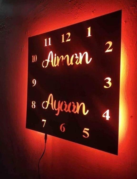 Customised Wooden LED Backlit Frame 15x15 with Gift Box