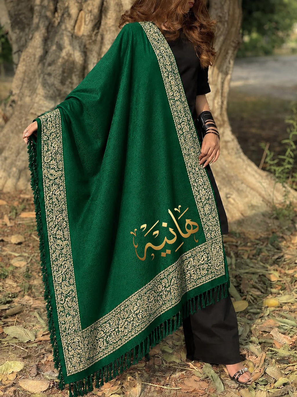 Customise Women's Winter Shawl | DTF Printed Acrylic Wool