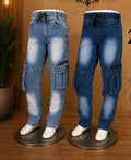 Kids 6-Pocket Stretch Baggy Cargo Jeans