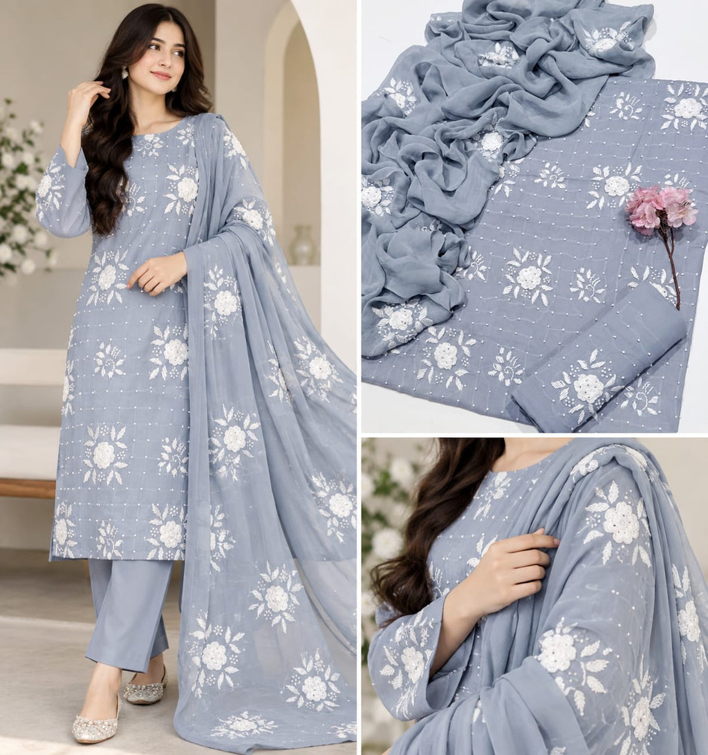3-Piece Hand Oon Embroidered Lawn Suit
