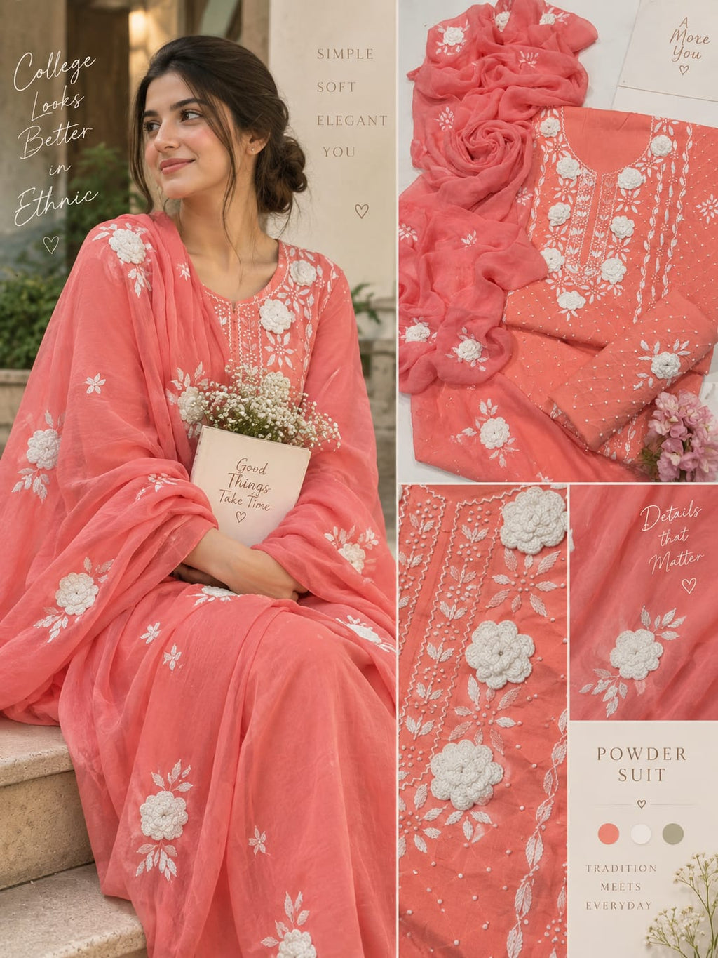 3-Piece Hand Embroidered Lawn Suit