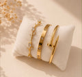 3-Piece Tulip & Nail Cuff Bracelet Set