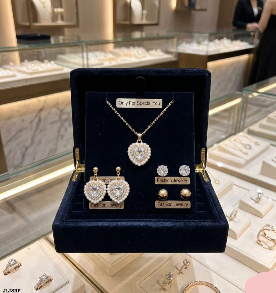 Fancy China Heart Jewellery Set for Her