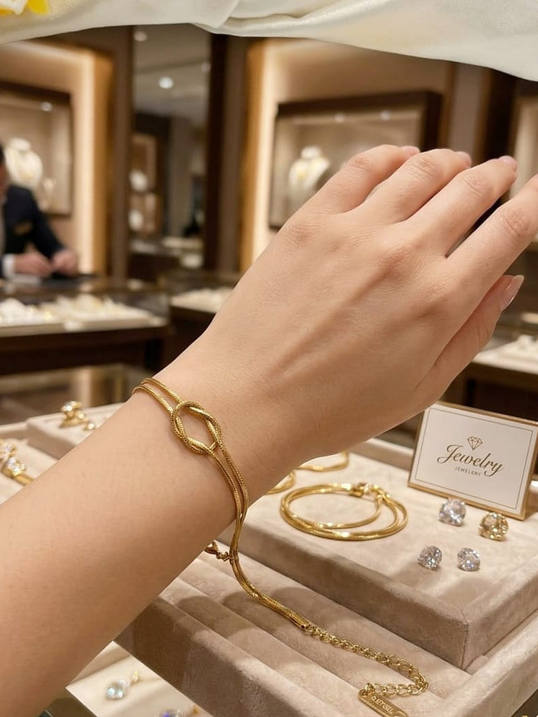 Fancy Stainless Steel Knot Bracelet for Women