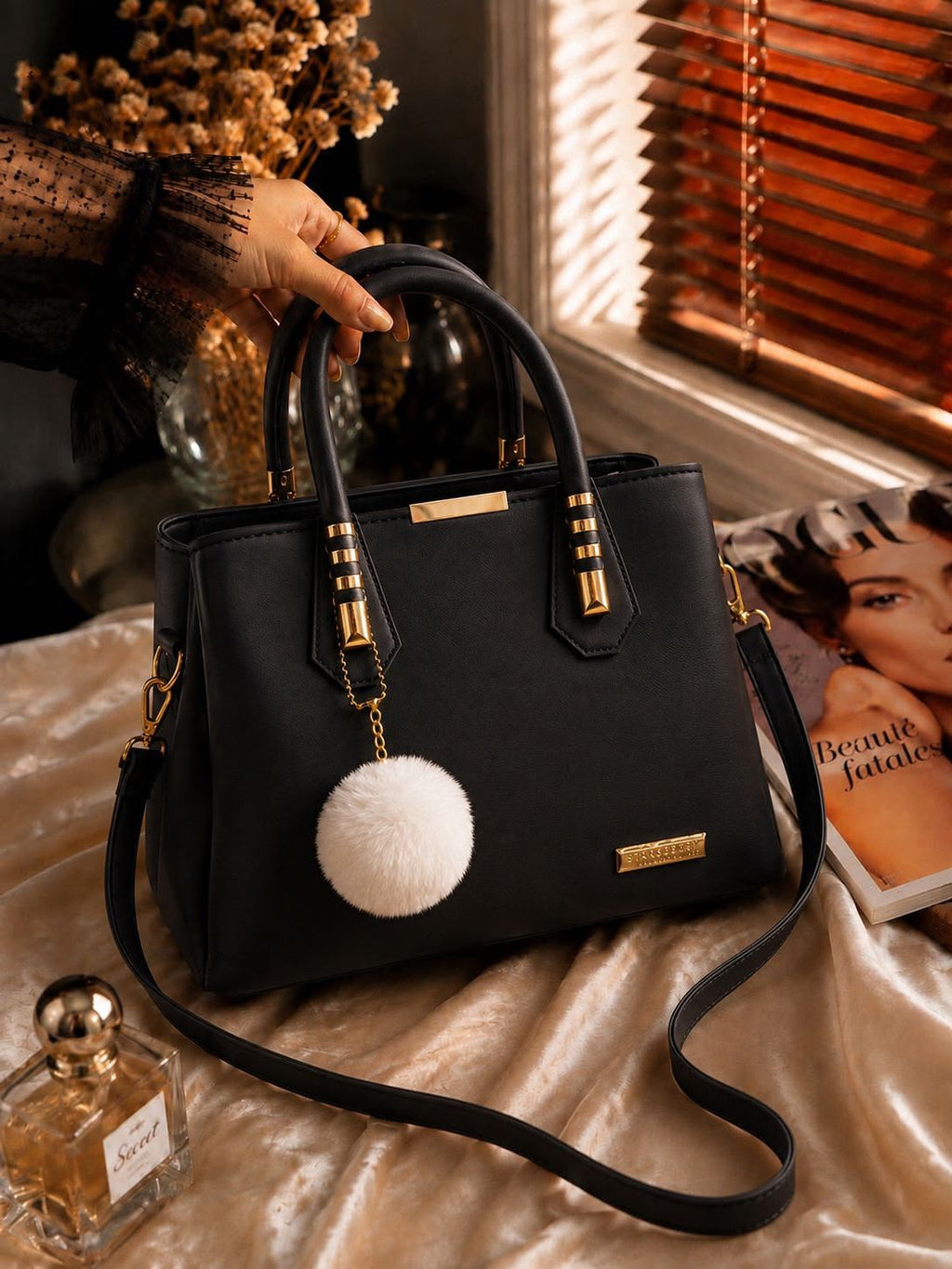 3-Partition Lightweight Shoulder Handbag