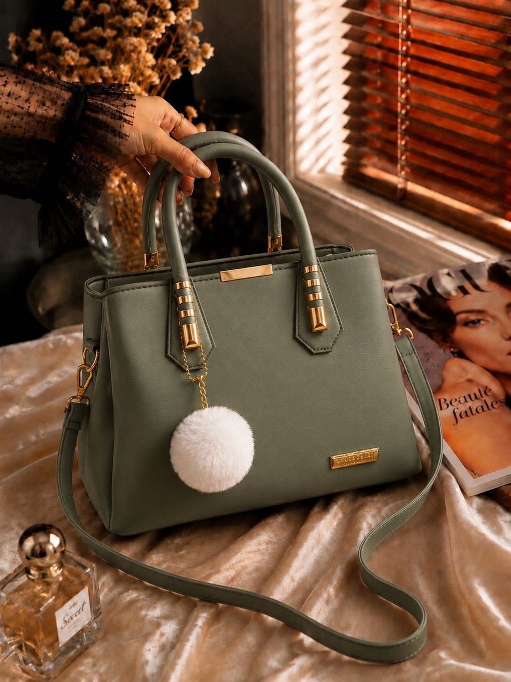 3-Partition Lightweight Shoulder Handbag