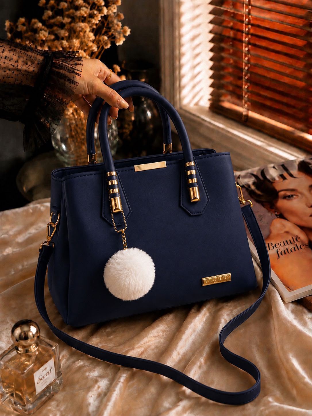 3-Partition Lightweight Shoulder Handbag
