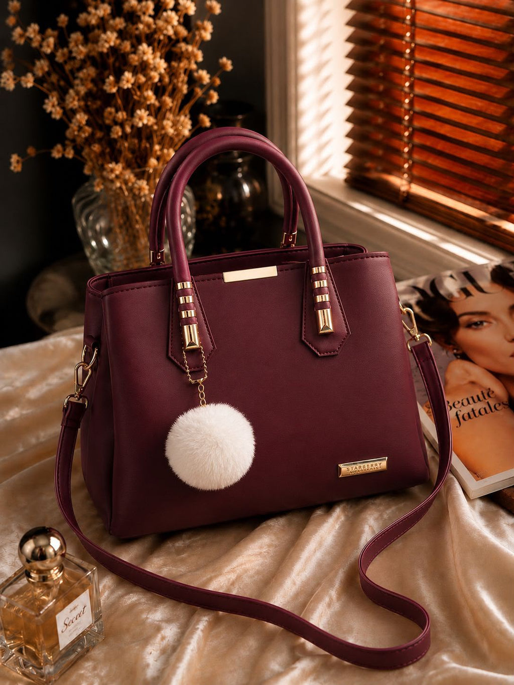 3-Partition Lightweight Shoulder Handbag