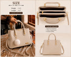 3-Partition Lightweight Shoulder Handbag