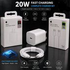 20W USB-C Fast Charging Adapter & 1M Cable Set