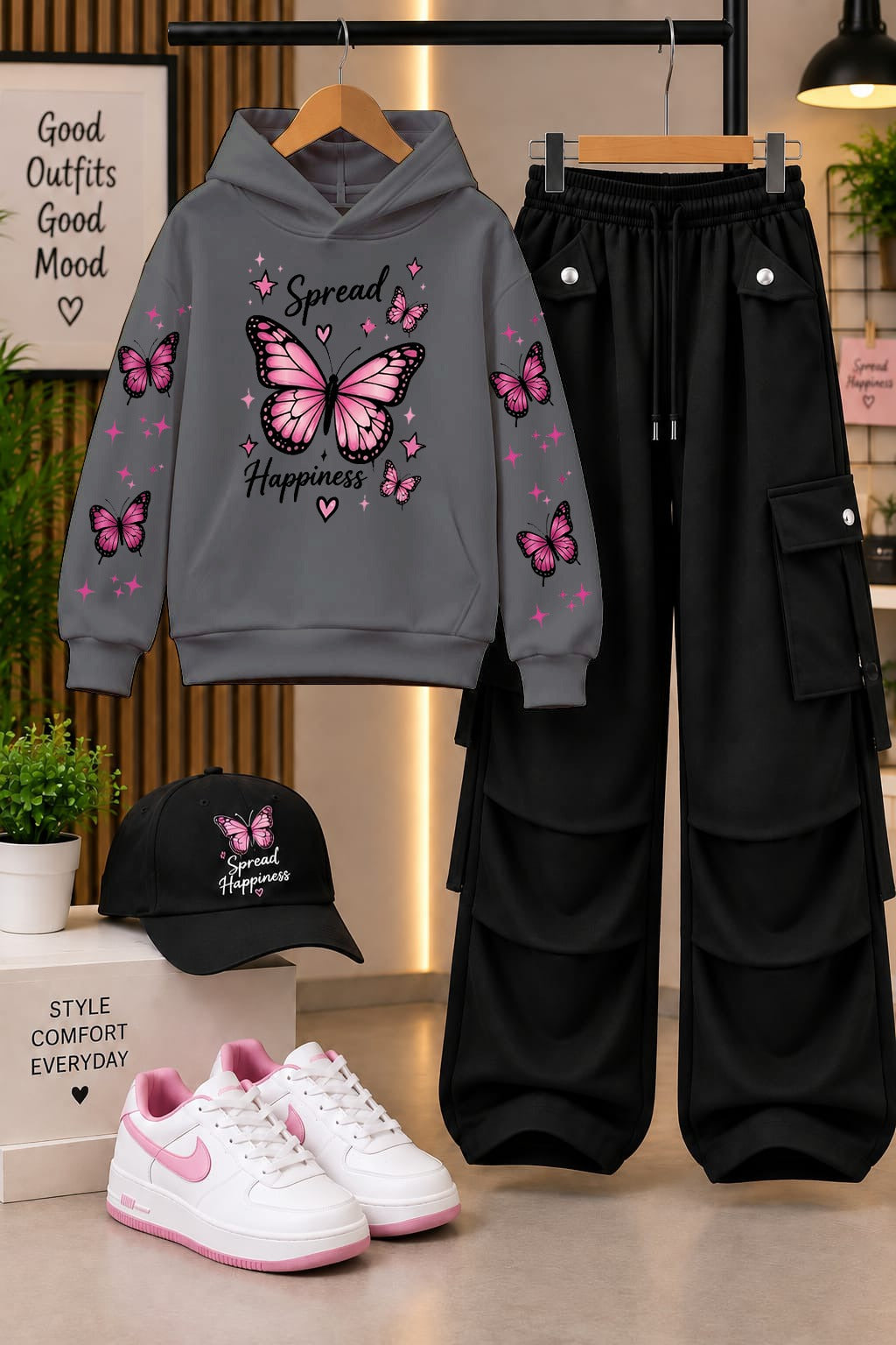 Ready to Wear 3-Piece Fleece Hoodie Cargo Set