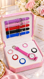 6-Color Ladies Watch, Strap & Ring Gift Set