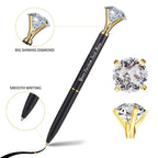 Customise Golden Diamond Pen with Interchangeable Crystal Tops