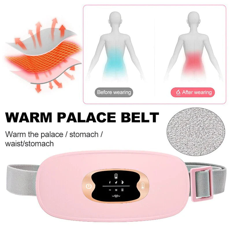 Electric Period Cramp Massager Belt – Smart Heating & Vibrating Waist Abdominal Belt