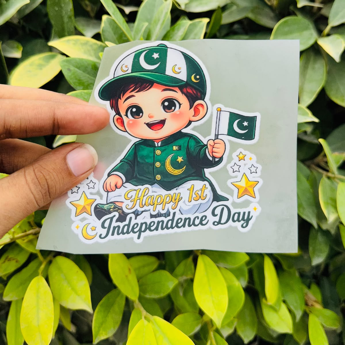 14 August Independence Day DTF Iron-On Prints for Clothes – Jashn-e-Azadi Pakistan T-Shirt Sticker Sheets (5x5 Inch)