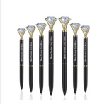 Customise Golden Diamond Pen with Interchangeable Crystal Tops