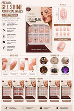 Pack of 5 Premium Gel Shine Artificial False Nails | Random Assortment Press-On Nails