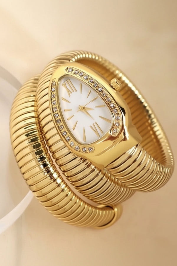 Premium Snake Wrap Luxury Bracelet Watch for Women – Curved Tubogas Coil Chain