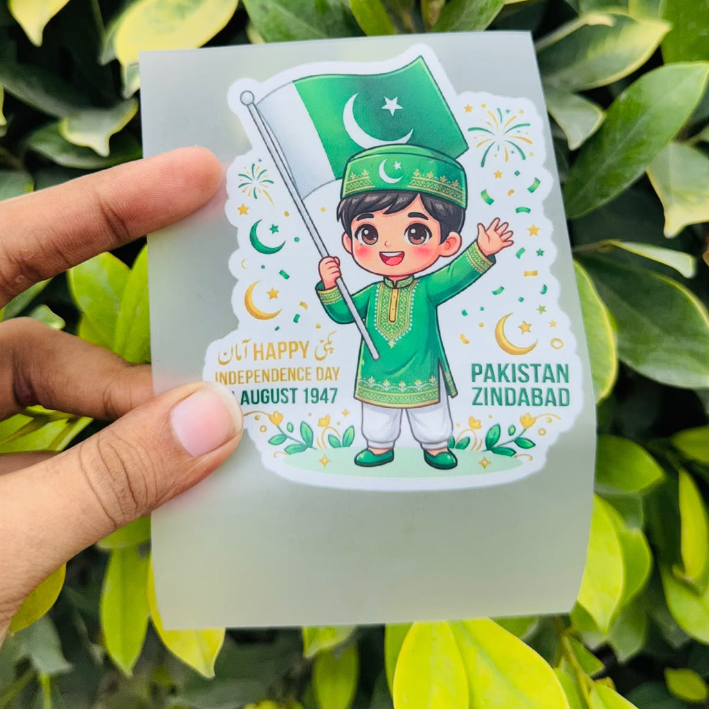 14 August Independence Day DTF Iron-On Prints for Clothes – Jashn-e-Azadi Pakistan T-Shirt Sticker Sheets (5x5 Inch)