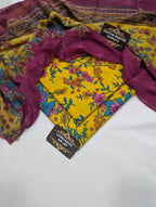 Unstitched Printed Lawn 3 Piece Suit – Yellow Floral | Bamber Chiffon Printed Dupatta | Summer Collection 2026