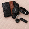 Premier Lite Customized Gift Set for Men | Personalized Wallet, Watch, Keychain & Bracelet