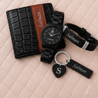 Premier Lite Customized Gift Set for Men | Personalized Wallet, Watch, Keychain & Bracelet