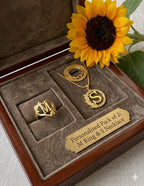 Pack of 2 Customise Initial Ring & Name Locket – Gold-Plated Personalised Jewellery Set
