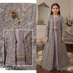 2-Piece Luxury Net Embroidered Maxi Fabric Suit