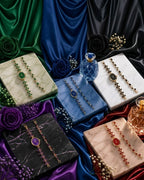 Luxury Gift Set for Her: Stone Watch & Tulip Hand Bracelets