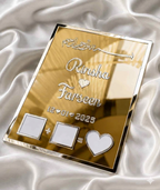 Customized Gold & Silver Mirror Plaque with Names & Date – 12 Inches