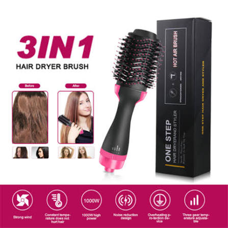 One Step 3-in-1 Hot Air Brush – Professional Hair Dryer, Straightener, and Volumizer Styler