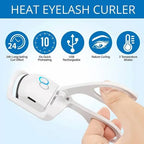 Rechargeable Heated Eyelash Curler with Built-in Lash Comb