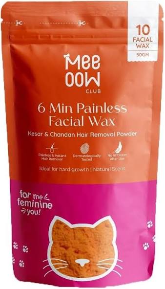 Meeow Club 10 Min Painless Body Wax – Orange Hair Removal Powder