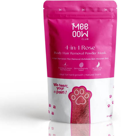 Meeow Club 10 Min Painless Body Wax – Orange Hair Removal Powder