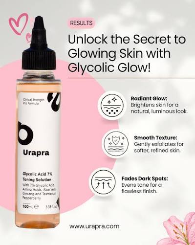 Urapra Glycolic Acid 7% Toning Solution (100ml) – Solution for All Skin Problems