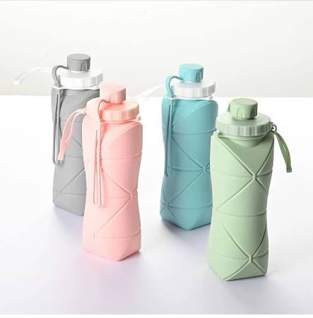 600ml Collapsible Silicone Folding Water Bottle | Leak-Proof Portable Travel & Sports Drink Bottle