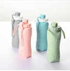 600ml Collapsible Silicone Folding Water Bottle | Leak-Proof Portable Travel & Sports Drink Bottle