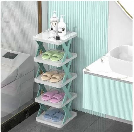 Multi-Tier Stackable X-Shape Shoe Rack – Space Saving Modular Footwear Organizer & Storage Shelf - 4-Layer & 5-Layer