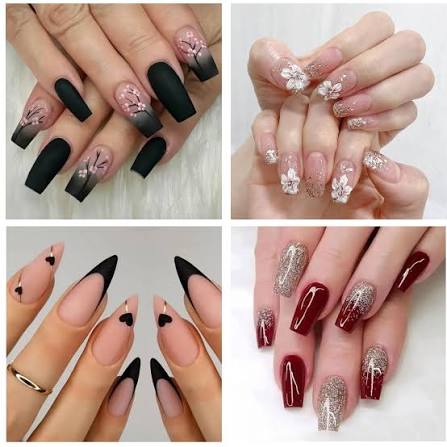 Pack of 5 Premium Gel Shine Artificial False Nails | Random Assortment Press-On Nails