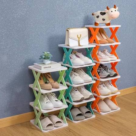 Multi-Tier Stackable X-Shape Shoe Rack – Space Saving Modular Footwear Organizer & Storage Shelf - 4-Layer & 5-Layer