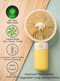3-Speed USB Handheld Mini Fan – Rechargeable Portable Handy Fan with Type-C Cable