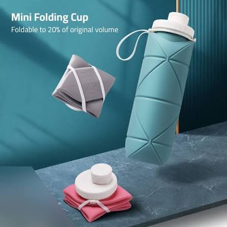 600ml Collapsible Silicone Folding Water Bottle | Leak-Proof Portable Travel & Sports Drink Bottle