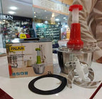 Premium 2.0L Meat and Vegetable Push Chopper with Stainless Steel Bowl - 4 Sharp Blades